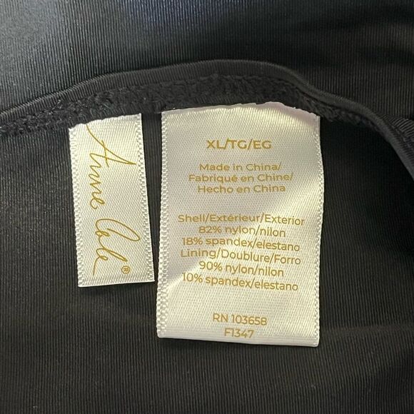 NWT Anne Cole | Women's Solid Twist Front Bandeaukini Swimwear Top Black XL - Picture 6 of 7